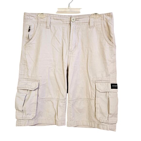 Guess Cargo Shorts Size 32 Khaki Outdoors Gorpcore Utility - Picture 1 of 13